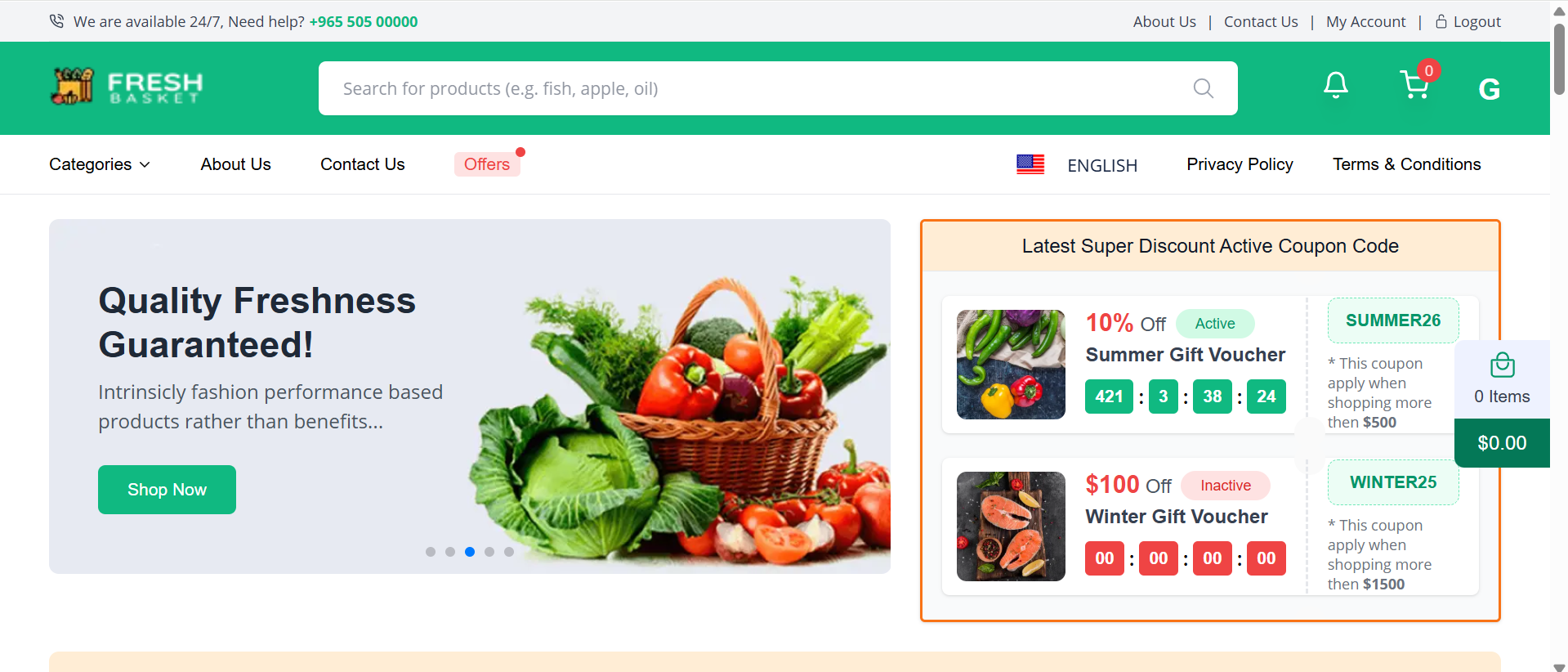 Fresh Basket Website